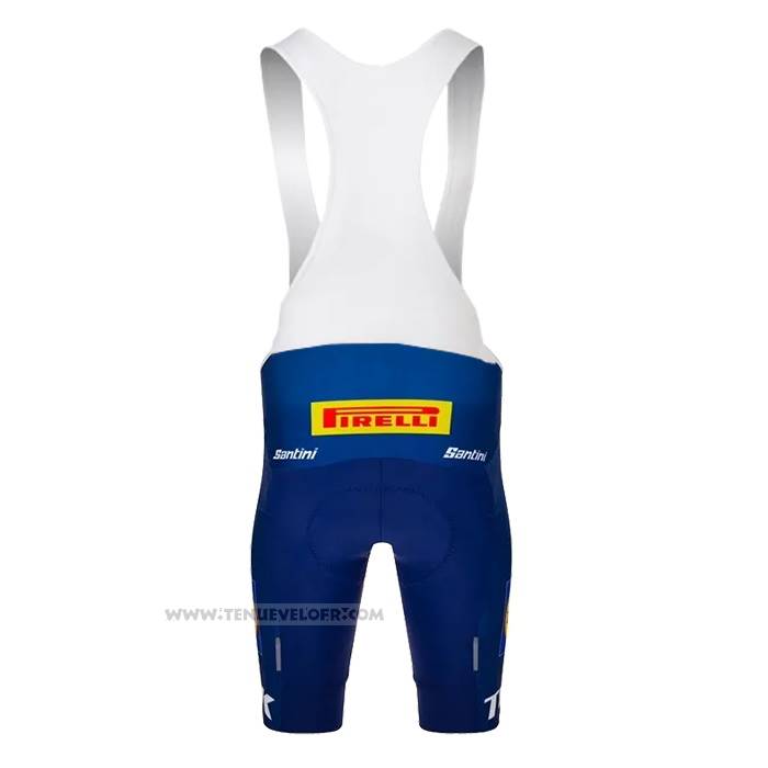 2023 Maillot Cyclisme Lidl Trek Bleu Rouge Manches Courtes et Cuissard